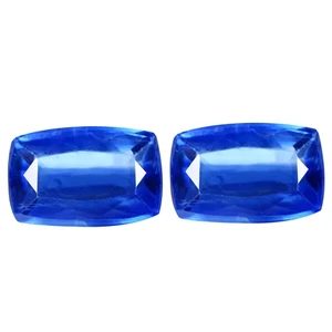 1,43 quilates VVS [2 pares] maravilloso cojín 6 x 4 mm azul real cianita natural - Imagen 1 de 5