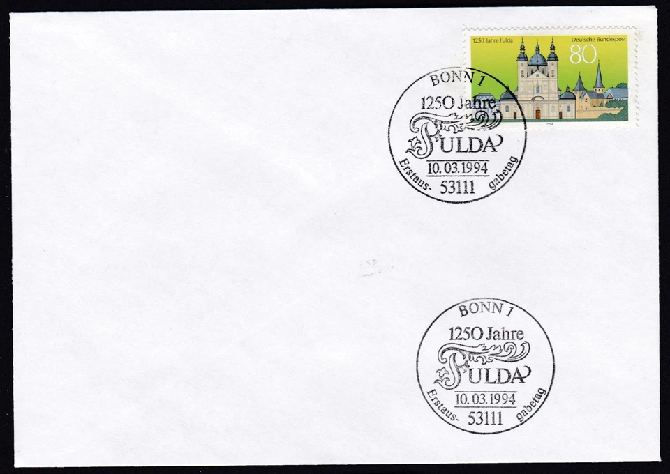 Germany 1994 FDC Mi 1722 Sn 1824 - 1250th Anniversary of Fulda - Image 1 of 1