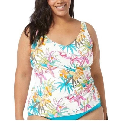 Beach House Plus Tropic Bloom Lola Wrap Tankini Top - 20W - Image 1 of 4