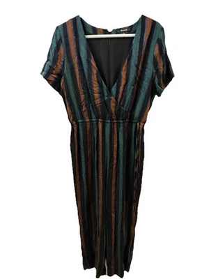 Madewell Short-Sleeve Wool Blend Wrap Top Jumpsuit Women 8 Grunge Bohemian Flaw - Image 1 of 4