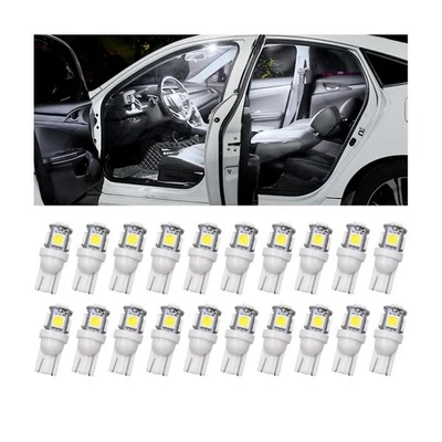 HZEL 20PCS T10 194 Car LED Light Bulb, 5SMD 5050 12V 168 W5W 2825 Vehicle Wed... - Image 1 of 4