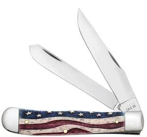 Custodia xx coltello da cacciatore stella lustellata osso naturale bandiera USA tasca 64132 - Foto 1 di 5