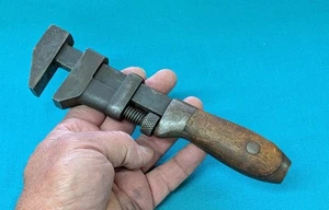 Early COES WRENCH Co. Patented 8" Monkey/ Nut Wrench Wood Scales - Picture 1 of 24