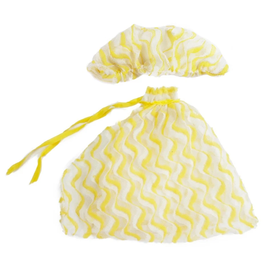 Vtg 1978 Barbie Pretty Changes Outfit Over Skirt Tie Waist 2598 Yellow White 70s - Image 1 of 4