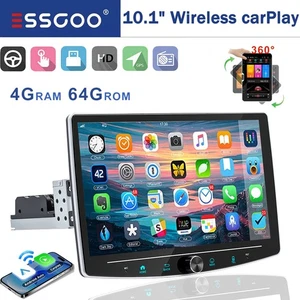 Radio estéreo para automóvil Apple Carplay Android14 de 10,1" pantalla táctil giratoria 1 DIN RDS - Imagen 1 de 16