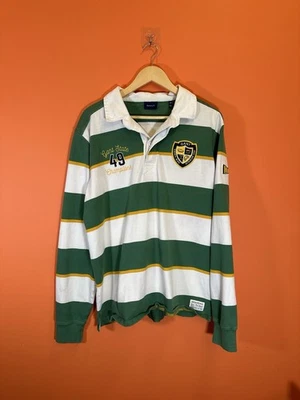 Gant Rugby Shirt Vintage Men’s Green and White Striped Size XXL - Image 1 of 4