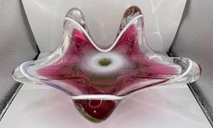 Josef Hospodka for Chribska Bohemian Czech Glass Bowl Pin Trinket Dish c.1960's - Picture 1 of 10