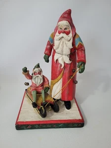 1988 Casa di Cappello Babbo Natale Elfo su Slitta Natale Foresta Incantata 12" - Foto 1 di 12