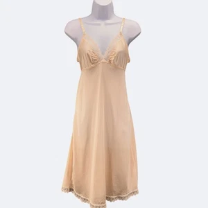 Vintage Baby Puppen Schlupf Kleid XS Champagner Hochzeit Flitterwochen Unterwäsche Klammer - Bild 1 von 15