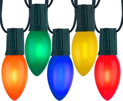 Vintage C9 LED Christmas Lights Outdoor Multicolor, 50 Feet C9 String Lights for - Image 1 of 4