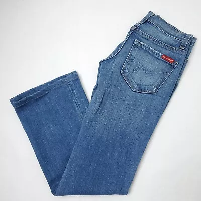 Pantalones de mezclilla para mujer Y2K AZUL 2 hechos en California corte bota clásico azul claro talla 26x28 Foto 1 de 4