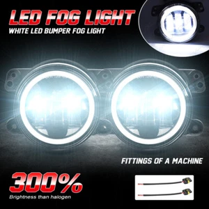 For 2003-2009 Hummer H2 Pair Bumper LED Fog Lights Passing Lamp DRL Angel Eyes - Foto 1 di 11