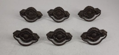 Vintage Lot of 6 Light Weight Drawer Pulls Handles Drop Bail Pull Handle Bronze - Image 1 of 4