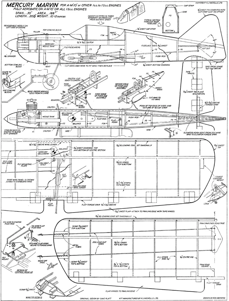 Mercury Marvin plan classic control line - Image 1 of 1