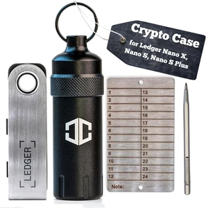 Aluminum Waterproof Case for Ledger Nano X, Nano S, Nano S plus - Shockproof, Po - Picture 1 of 12