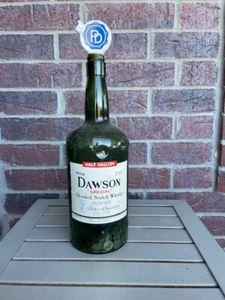 Vintage Peter Dawson Special Scotch Whiskey Green Glass Bottle 3D Dimples - Picture 1 of 2