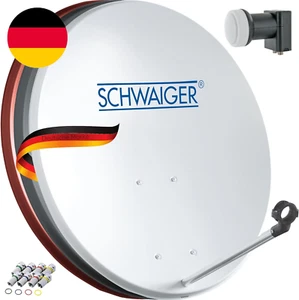 SCHWAIGER Satellitenschüssel Komplettset Mit Twin LNB Digital HD 4K Stahl SAT An - Bild 1 von 12