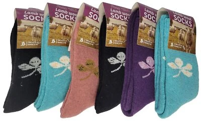 Calcetines de mezcla de lana de cordero para mujer, cálidos botas de senderismo de invierno, estampados navideños Foto 1 de 3