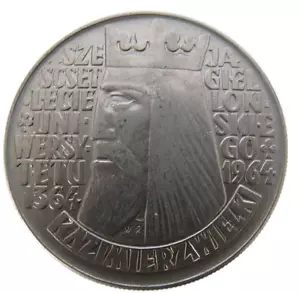 POLONIA 10 ZLOTYCH 1964 600 AÑOS JAGIELLONIAN - REY UNIVERSIDAD LEYENDA ELEVADA - Imagen 1 de 4