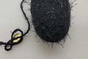 wimpern garn  effektgarn Flauschgarn schwarz 540gr. Fuzzy wolle grobe k88 - Bild 1 von 9