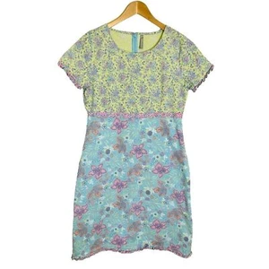 Hanna Andersson Women’s Dress Cotton Pastel Paisley Flower Print Size 12 - Picture 1 of 10