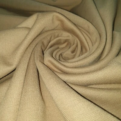 Taupe Brown Ponte Roma Fabric Viscose Jersey Stretch Dress Craft Material 58" - Image 1 of 3