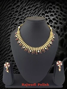 Bollywood Jewelry Fashionable Set Ethnic Gold Plated Necklace Wedding Jewelry - Picture 1 of 4