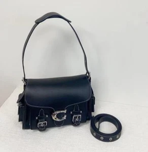 Coach CT721 Leather Soft Tabby Shoulder Bag Crossbody Black W26xH15xD13cm - Picture 1 of 16