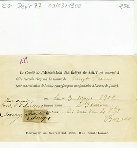 Dépt 77 - Juilly 368 Rue Saint Honoré - Association des Elèves de Juilly 1902 - Picture 1 of 1