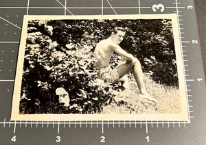 Shirtless Handsome Muscle Man Swimsuit Feet Antique Gay Int Snapshot PHOTO - Picture 1 of 3