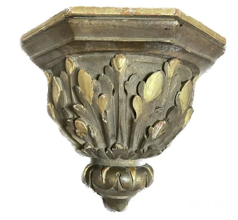 Antique carved Wood Sconce shelf carved.  c1800's Cover
