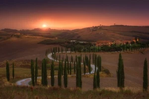 Photo Art Wall Mural-SNAKE ROAD-(6618)-NON WOVEN-Wallpaper-Sky Mountain Tree XXL - Picture 1 of 1