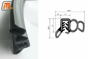 Ford Escort MK7 Door Rubber Seal Front 2-Door Black Profile 4.50m for 1 Door - Picture 1 of 1