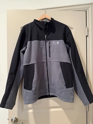 Chaqueta Mountain Hardware Para Hombre L Negra Gris Softshell Polar Elite Cremallera Completa Bonita Foto 1 de 4