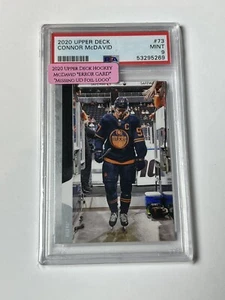 2020-21 Upper Deck Series 1 Connor McDavid Missing Foil 1 Of A Kind PSA 9 - Picture 1 of 2