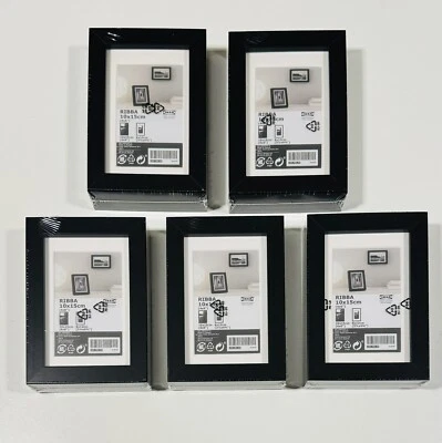 IKEA RIBBA 5 Stück Bilderrahmen schwarz 10x15cm oder 8x12cm 103.784.45  NEU OVP - Bild 1 von 4