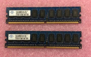 2 X 1GB NANYA DDR2-800 PC2-6400E NON-ECC MEMORY - NT1GT72U89D0BY-AD - 2GB TOTAL - Picture 1 of 2
