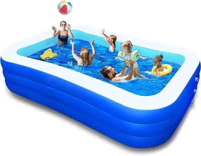 BN-LINK Aufblasbarer Pool für Kinder und Erwachsene, 120"X68"X22" Übergröße verdickt - Bild 1 von 4