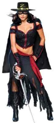 Dama Zorro Enmascarado Bandido Vaquero Western Vestido Elegante Halloween Sexy Disfraz para Adulto Foto 1 de 2