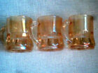 3ea Vintage Miniature Amber Federal Glass Beer Mug Shot Glass Toothpick Holder