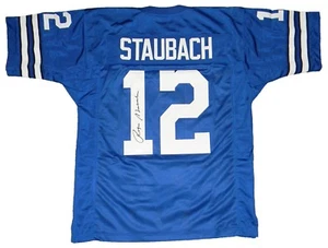 ROGER STAUBACH SIGNED AUTOGRAPHED DALLAS COWBOYS #12 BLUE JERSEY JSA - Picture 1 of 1