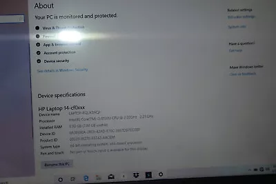 HP 14-CF0013DX Laptop – 14” Intel Core i3-8130U, 1TB HDD, 8GB RAM, Windows 10 Ho - Image 1 of 4