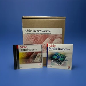 Adobe FrameMaker 6.0 Cd Rom 2 Cd Set And Acrobat Reader 4.0 - Rare - Quadralay - Picture 1 of 6