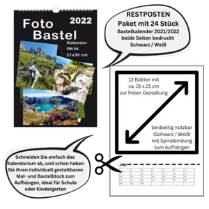 Restposten 24 Stück Bastelkalender als Malbedarf Bastelbedarf DiY Kinder Schule - Bild 1 von 6