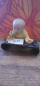 Shaolin Baby Faced Monk Vintage Scribe Figurine - Picture 1 of 7