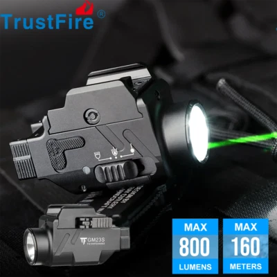 Trustfire GM23S 800 Lumen Grün . Strahl LED Taschenlampe für Picatinny & Glock - Bild 1 von 4