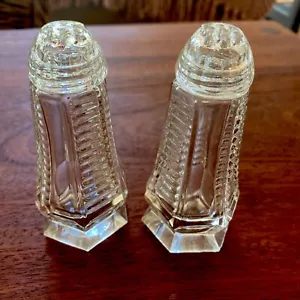 De colección MCM Cristal Transparente Bohemia Vidrio Salero y Pimentero Elegante Retro - Imagen 1 de 10