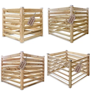 Moderner Komposter Single Lärchenholz Massivholz Steckkomposter Holzkomposter - Afbeelding 1 van 18