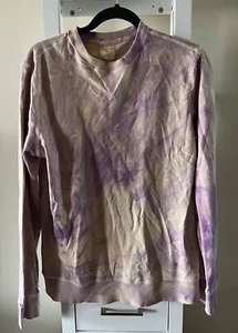 Merona Women M Purple Tie Dye Distressed Long Sleeve Casual Pullover Sweatshirt - Picture 1 of 5