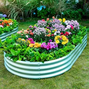 Galvanised Raised Garden Bed Metal Planter Box with Open Bottom, Oval,Square NEW - Picture 1 of 33